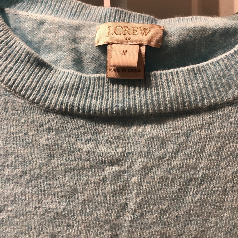 J.Crew Ice Blue Cotton-wool Teddie sweater